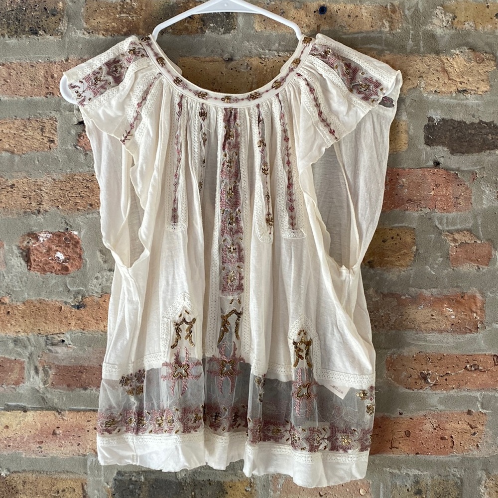 NWT Free People sequin blouse